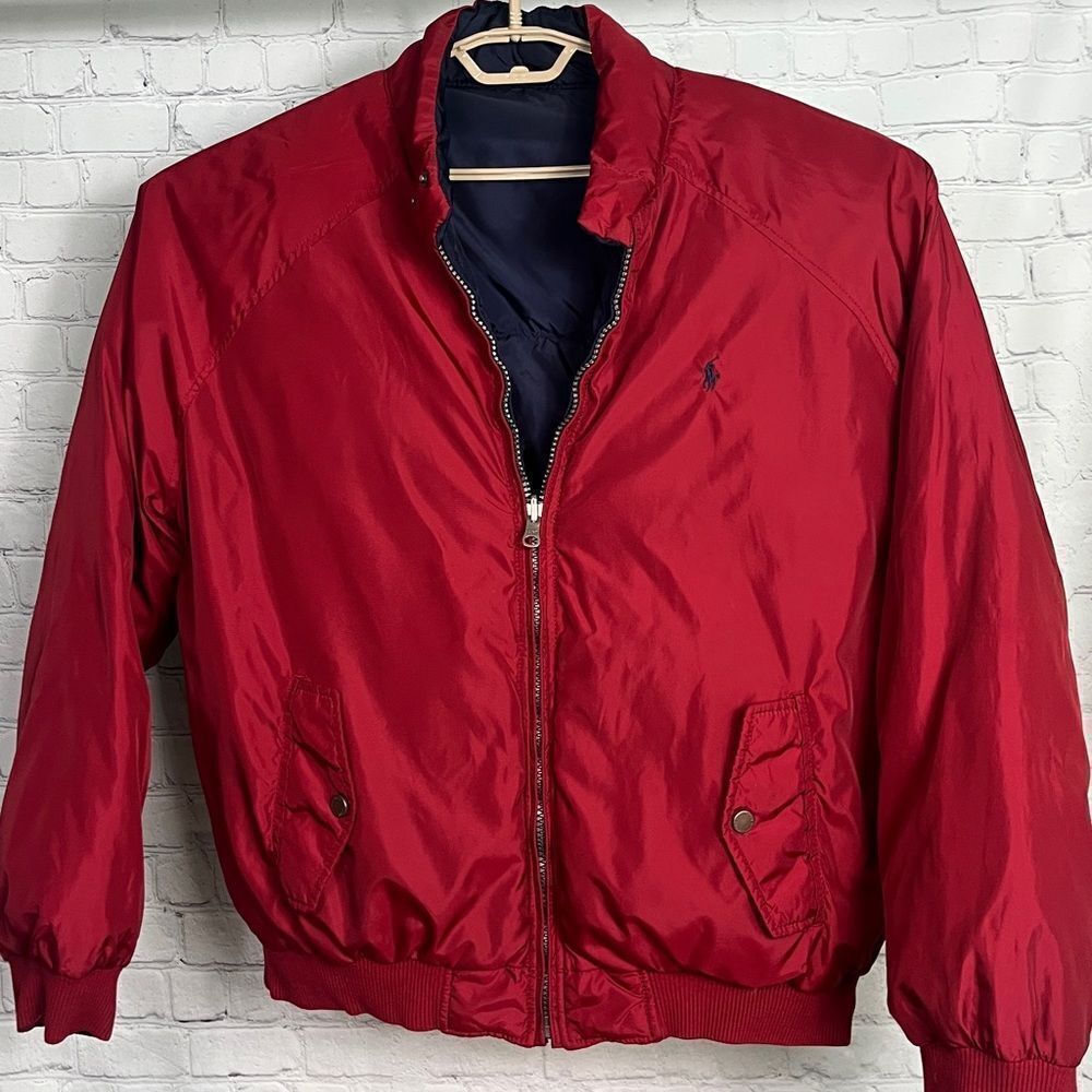 Polo Ralph Lauren Vintage Men’s Jacket Down Puffer Coat Blue Red Reversible XL